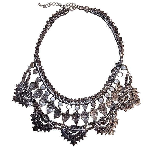 Park Lane Thrones Statement Necklace With Gems & Hematite Beads - Picture 3 of 4